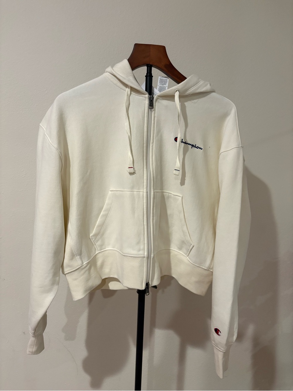 Champion women Cream Full-Zip Hoodie Jacket M